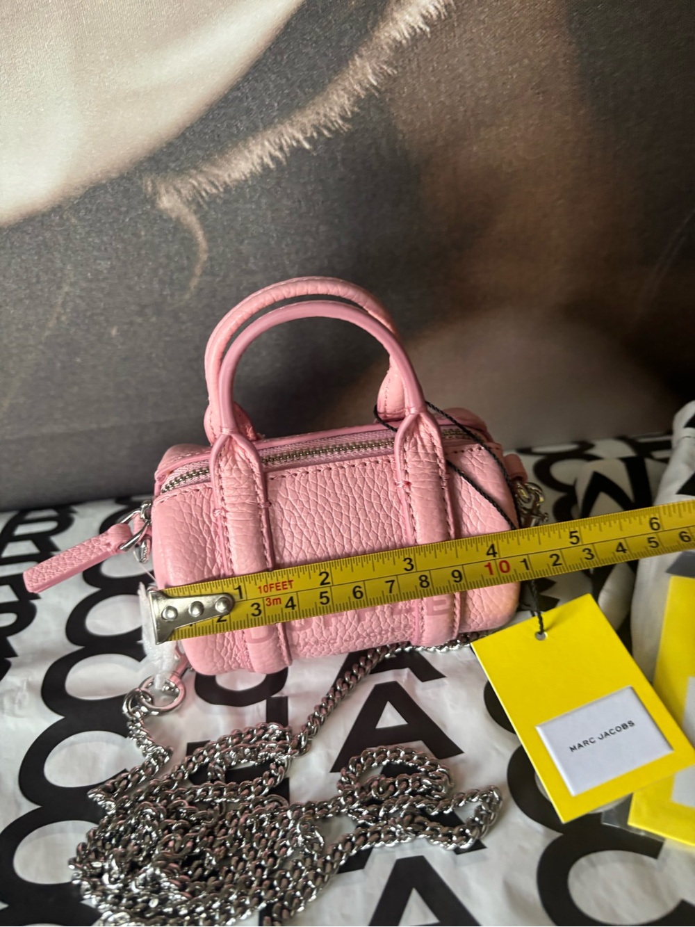 Marc Jacobs Pink Mini The Duffle Pebbled Leather Crossbody Bag - Picture 8 of 10